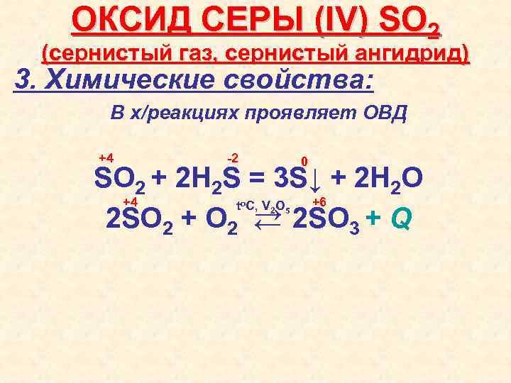 Оксид серы 6 и кислород реакция