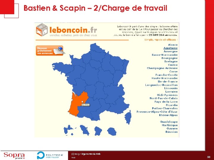 Bastien & Scapin – 2/Charge de travail (c) 2013 – Ergonomie du Web v