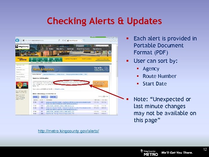 Checking Alerts & Updates § Each alert is provided in Portable Document Format (PDF)