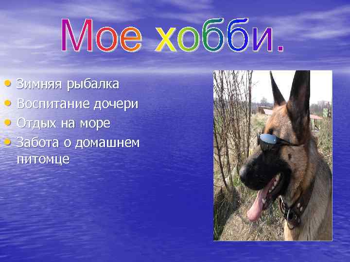  • Зимняя рыбалка • Воспитание дочери • Отдых на море • Забота о