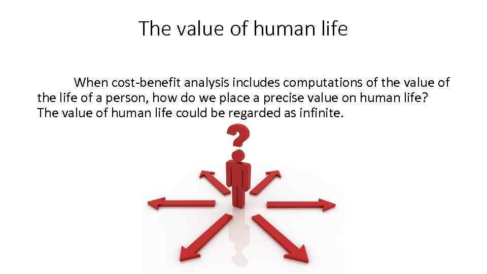 The value of human life When cost-benefit analysis includes computations of the value of