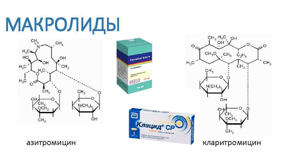МАКРОЛИДЫ азитромицин кларитромицин 