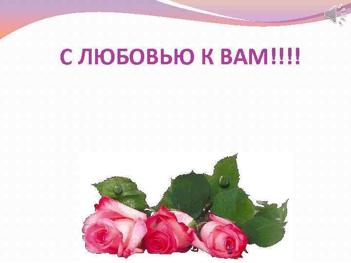 С ЛЮБОВЬЮ К ВАМ!!!! 