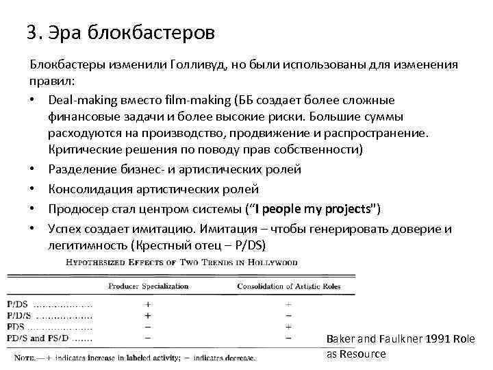 3. Эра блокбастеров Блокбастеры изменили Голливуд, но были использованы для изменения правил: • Deal-making