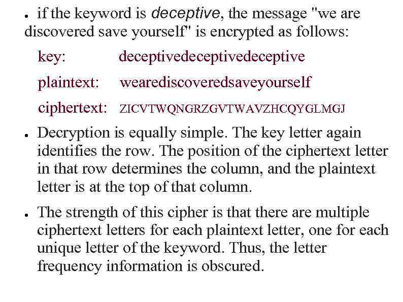 if the keyword is deceptive, the message 