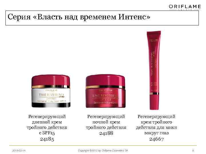 Серия «Власть над временем Интенс» Регенерирующий дневной крем тройного действия с SPF 15 24185