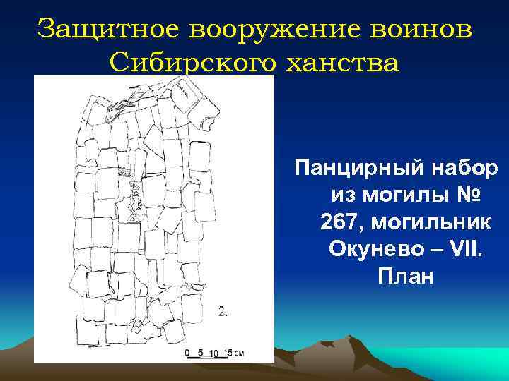 Защитное вооружение воинов Сибирского ханства Панцирный набор из могилы № 267, могильник Окунево –