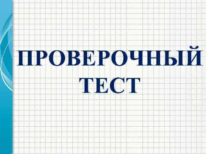 ПРОВЕРОЧНЫЙ ТЕСТ 