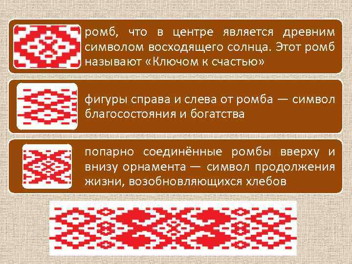 ромб, что в центре является древним символом восходящего солнца. Этот ромб называют «Ключом к