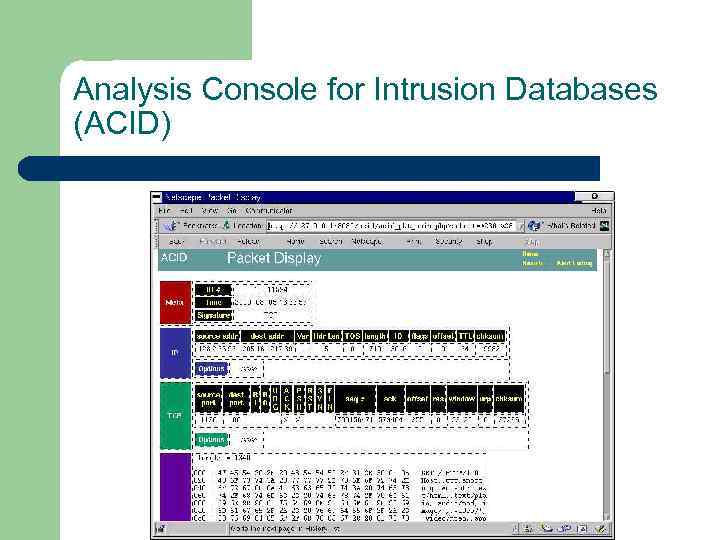 Analysis Console for Intrusion Databases (ACID) 