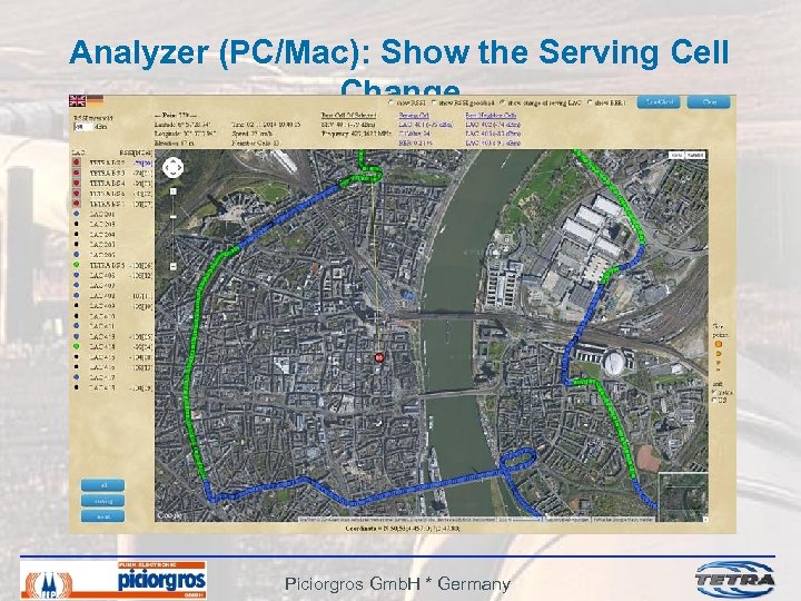 Analyzer (PC/Mac): Show the Serving Cell Change Piciorgros Gmb. H * Germany 