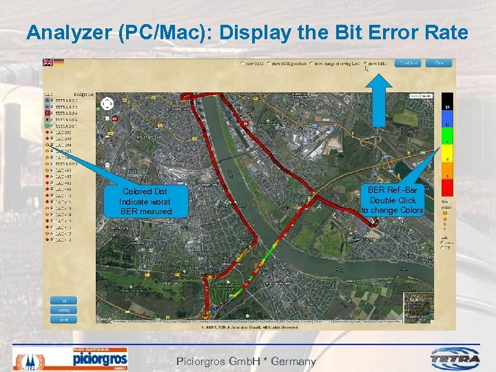 Analyzer (PC/Mac): Display the Bit Error Rate BER Ref. -Bar Double Click to change