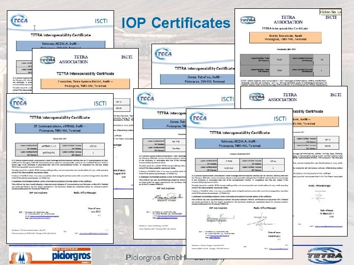 IOP Certificates Piciorgros Gmb. H * Germany 