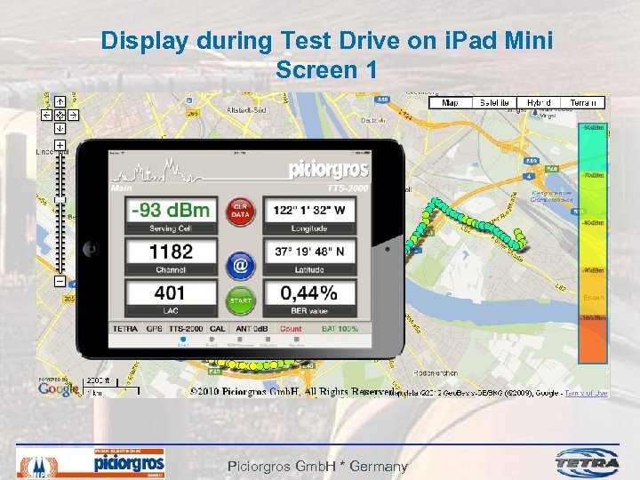 Display during Test Drive on i. Pad Mini Screen 1 Piciorgros Gmb. H *