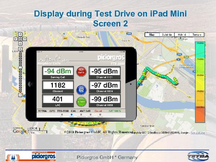 Display during Test Drive on i. Pad Mini Screen 2 Piciorgros Gmb. H *