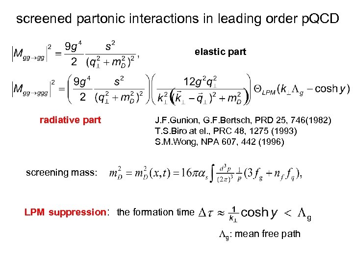 screened partonic interactions in leading order p. QCD elastic part radiative part J. F.