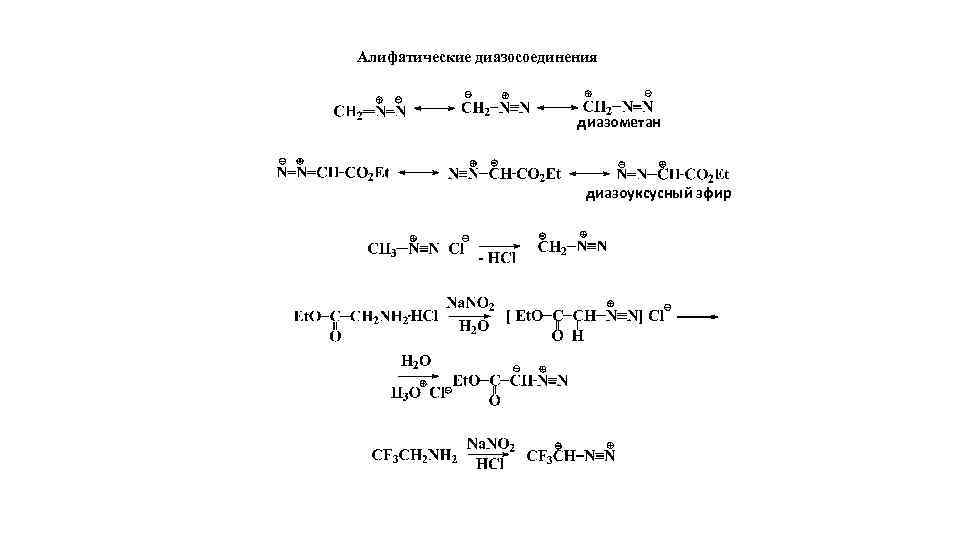 Алифатические диазосоединения диазометан диазоуксусный эфир 