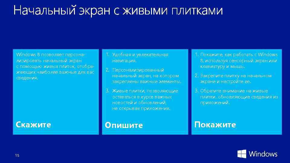 Windows 8 позволяет персонализировать начальный экран с помощью живых плиток, отображающих наиболее важные для