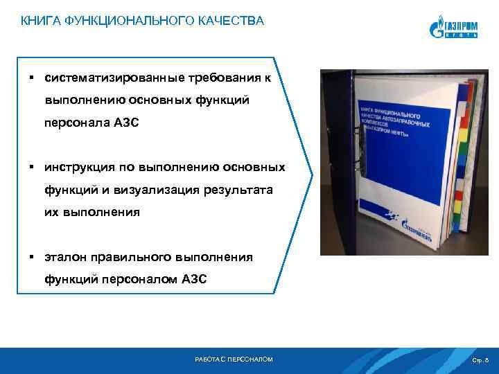 КНИГА ФУНКЦИОНАЛЬНОГО КАЧЕСТВА § систематизированные требования к выполнению основных функций персонала АЗС § инструкция