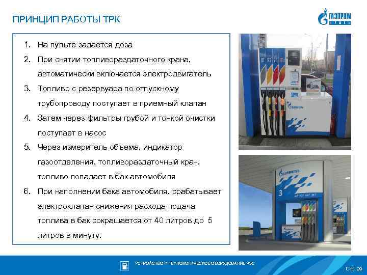 ПРИНЦИП РАБОТЫ ТРК 1. На пульте задается доза 2. При снятии топливораздаточного крана, автоматически