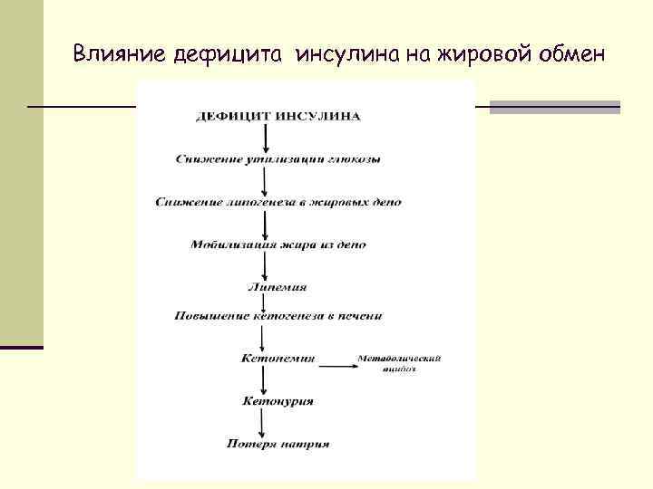 Влияние дефицита инсулина на жировой обмен 