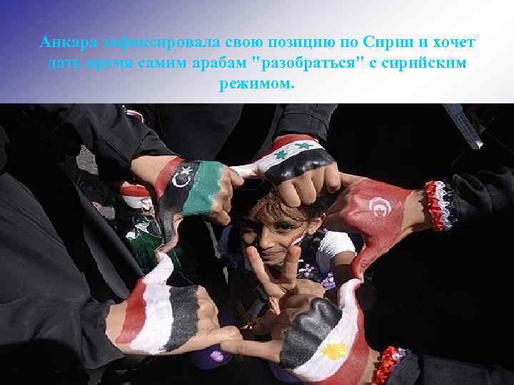 Анкара зафиксировала свою позицию по Сирии и хочет дать время самим арабам 