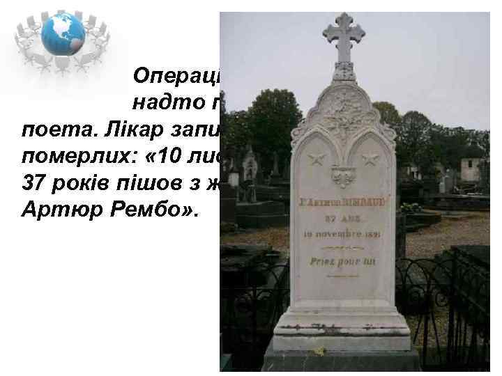  Операція, що була зроблена надто пізно, не врятувала поета. Лікар записав у книзі