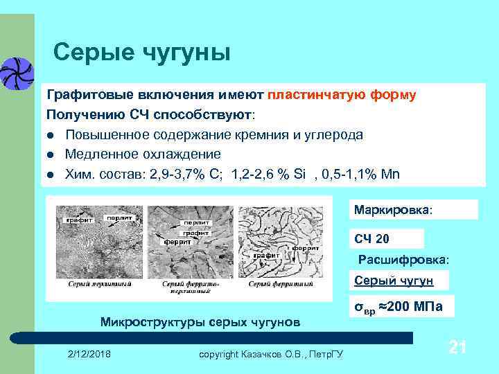 Серые чугуны Графитовые включения имеют пластинчатую форму Получению СЧ способствуют: l Повышенное содержание кремния