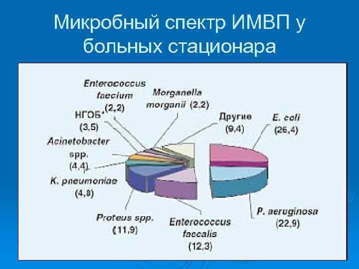 Микробный спектр ИМВП у больных стационара 