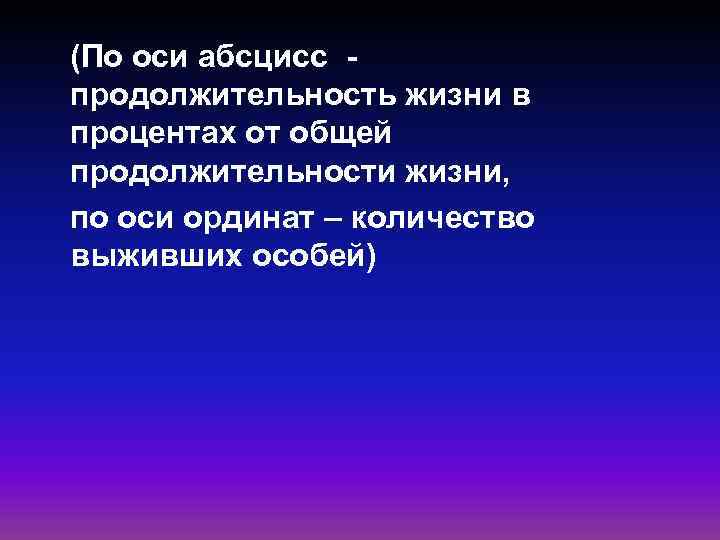 (По оси абсцисс продолжительность жизни в процентах от общей продолжительности жизни, по оси ординат