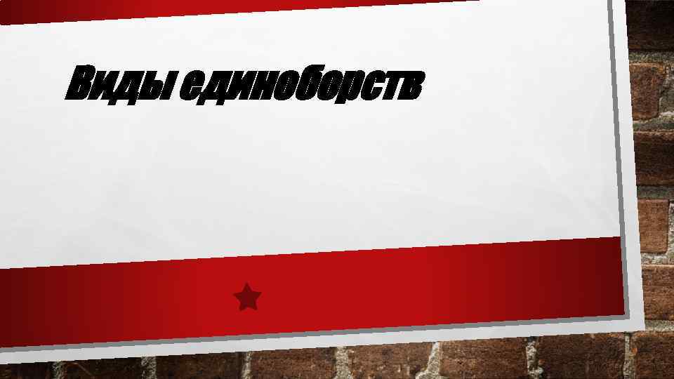 Виды единоборств 