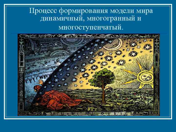 Процесс формирования модели мира динамичный, многогранный и многоступенчатый. 