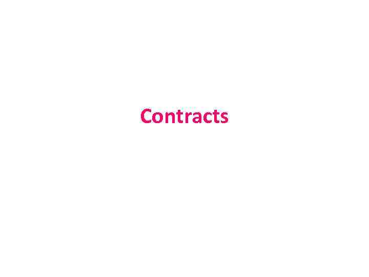 Contracts 