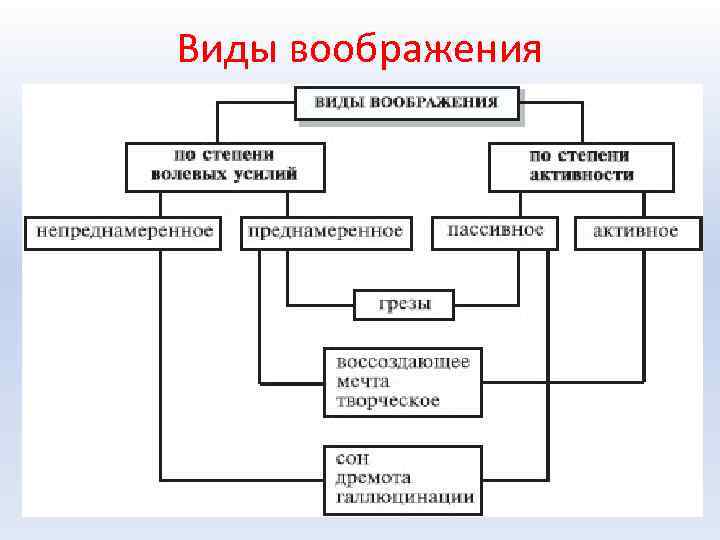 Воображение схема по психологии