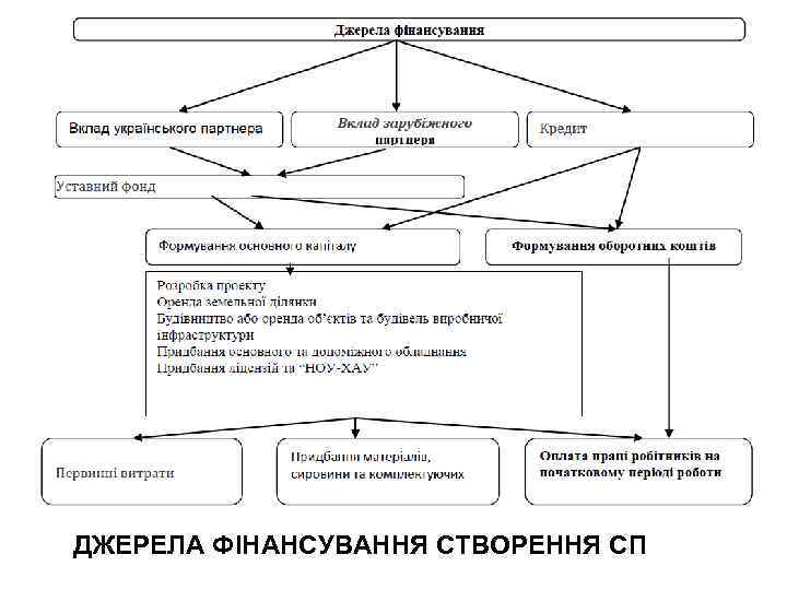 ДЖЕРЕЛА ФІНАНСУВАННЯ СТВОРЕННЯ СП 