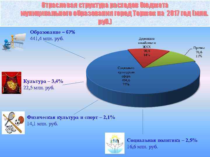 Отраслевая структура расходов бюджета муниципального образования город Торжок на 2017 год (млн. руб. )