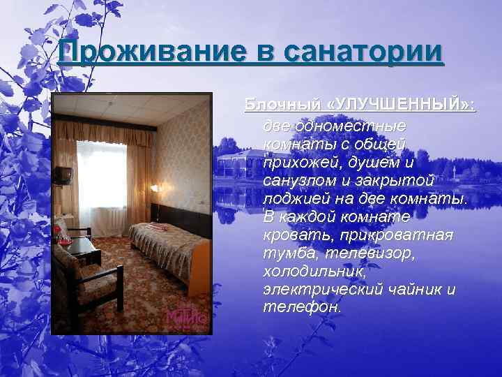 Проживание в санатории Блочный «УЛУЧШЕННЫЙ» : две одноместные комнаты с общей прихожей, душем и