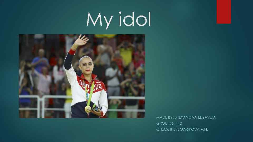 My idol MADE BY: SHEYANOVA ELIZAVETA GROUP: 61112 CHECK IT BY: GARIPOVA A. N.