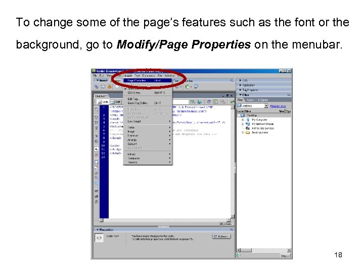 To change some of the page’s features such as the font or the background,