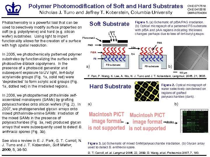 Polymer Photomodification of Soft and Hard Substrates Nicholas J. Turro and Jeffrey T. Koberstein,