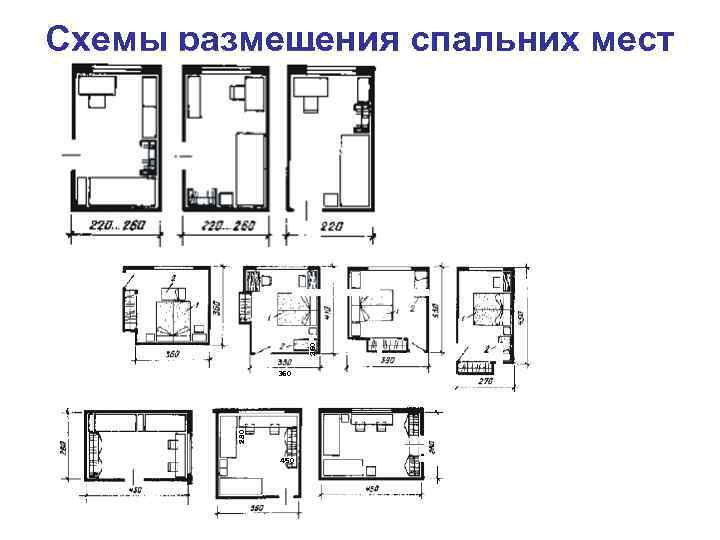 360 Схемы размещения спальних мест 280 360 450 