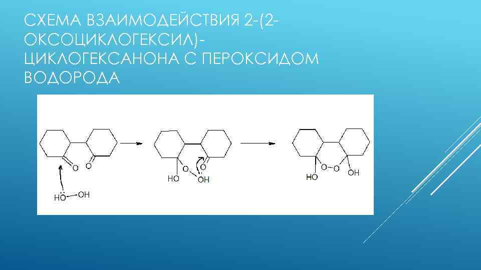 СХЕМА ВЗАИМОДЕЙСТВИЯ 2 -(2 ОКСОЦИКЛОГЕКСИЛ)ЦИКЛОГЕКСАНОНА С ПЕРОКСИДОМ ВОДОРОДА 