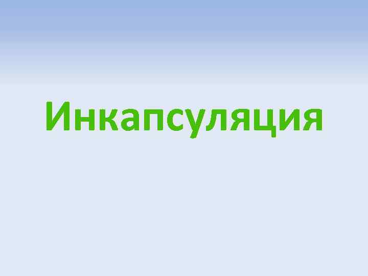 Инкапсуляция 