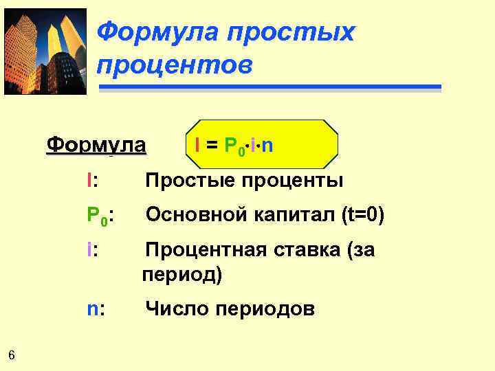 Простые проценты формула