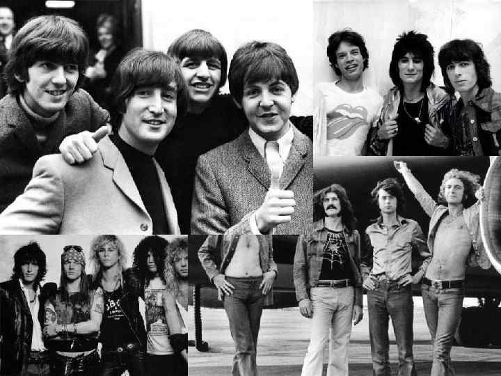 Рок групи Рок група в основному складається з : барабанщика, клавішніка, гітаріста, бас гітаріст