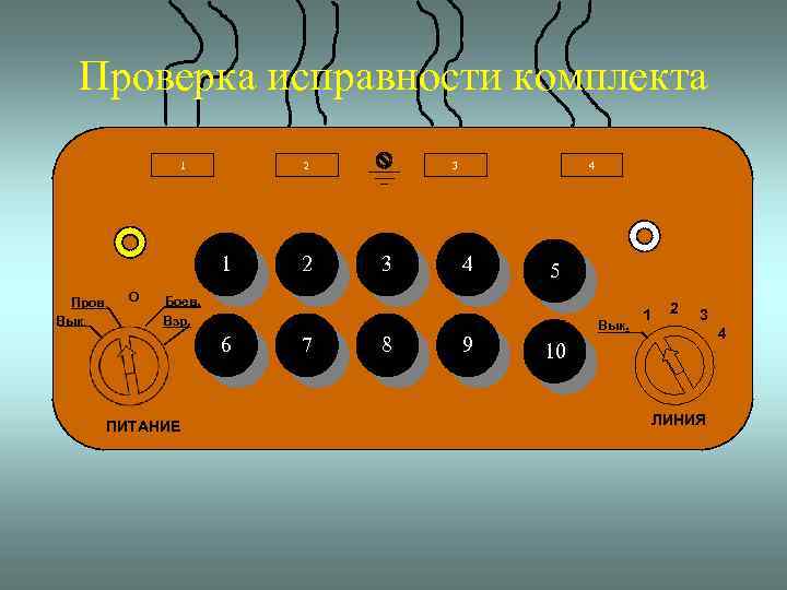 Проверка исправности комплекта 1 2 1 Пров. Вык. О 2 3 3 4 4