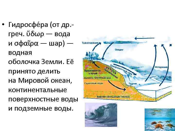  • Гидросфе ра (от др. греч. ὕδωρ — вода и σφαῖρα — шар)