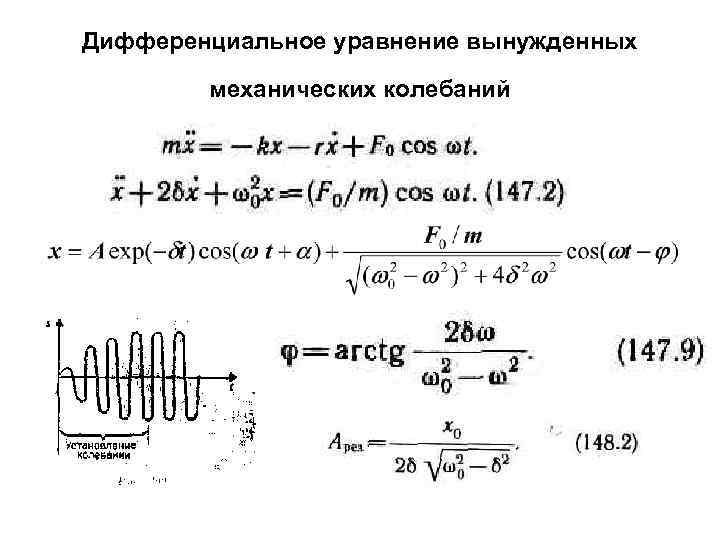 Дифференциальное уравнение вынужденных механических колебаний 