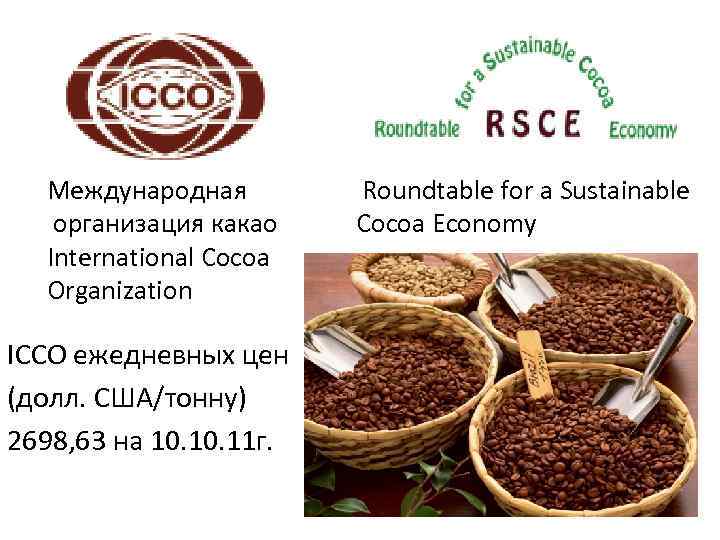 Международная организация какао International Cocoa Organization ICCO ежедневных цен (долл. США/тонну) 2698, 63 на