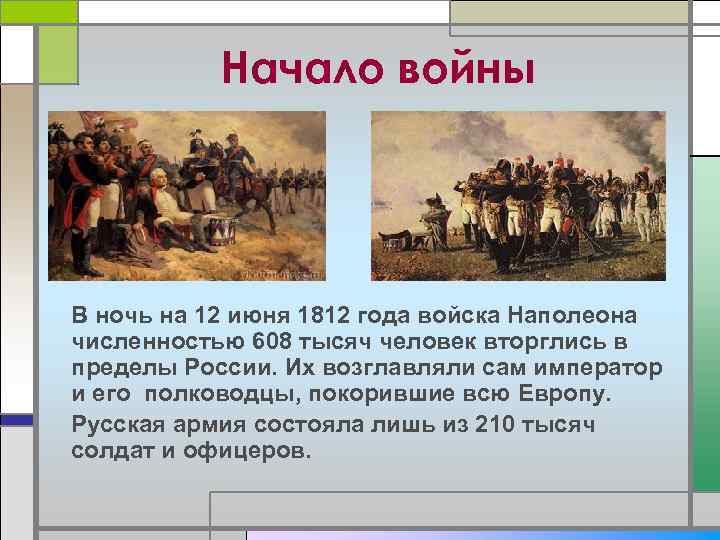 Начало началось. Война 1812 начало войны. Численность войска Наполеона в войне 1812 года. Начало Отечественной войны 1812 года. Численность армии России в 1812 году.